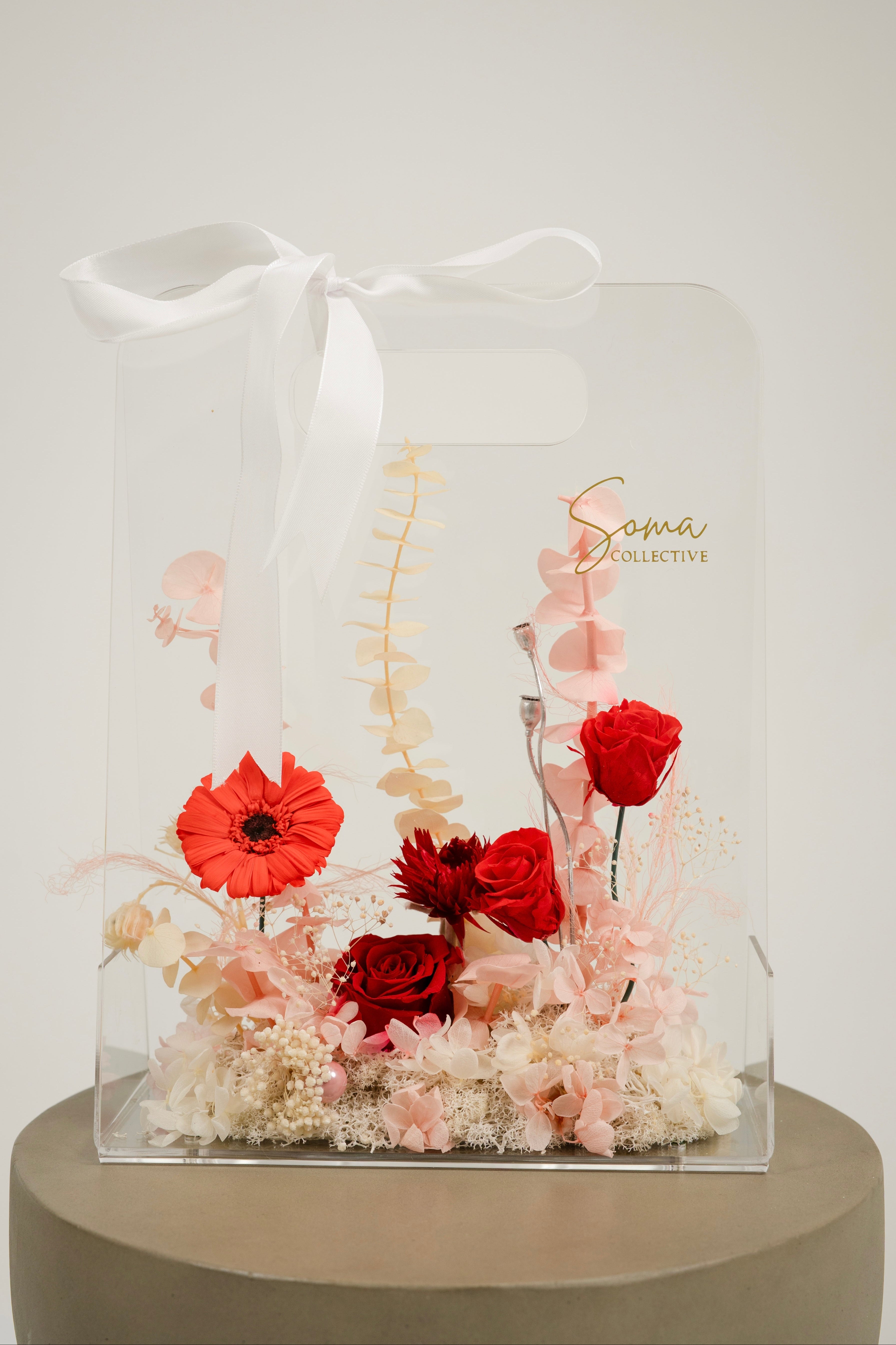 Acrylic Handheld Florals - Red & White