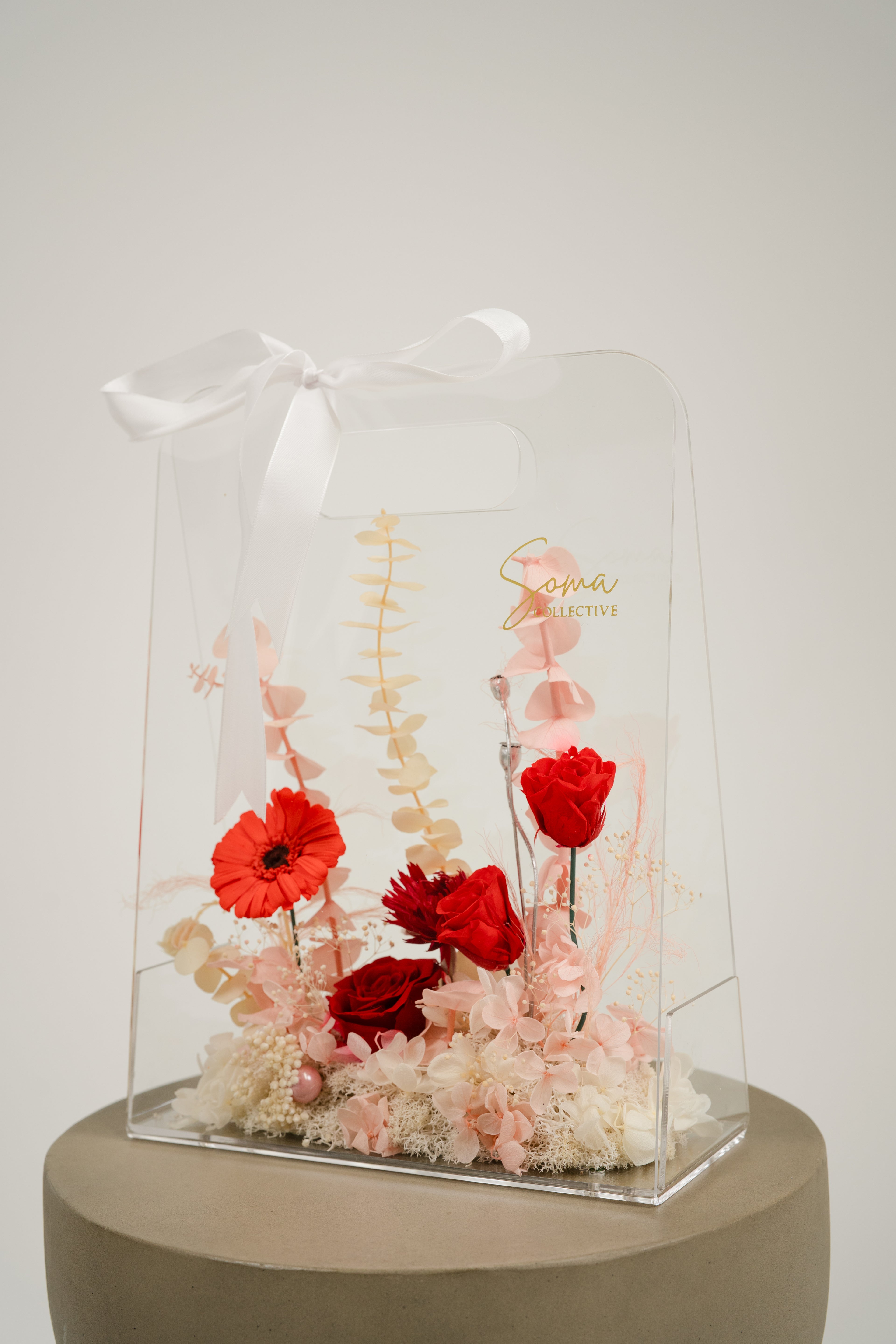 Acrylic Handheld Florals - Red & White