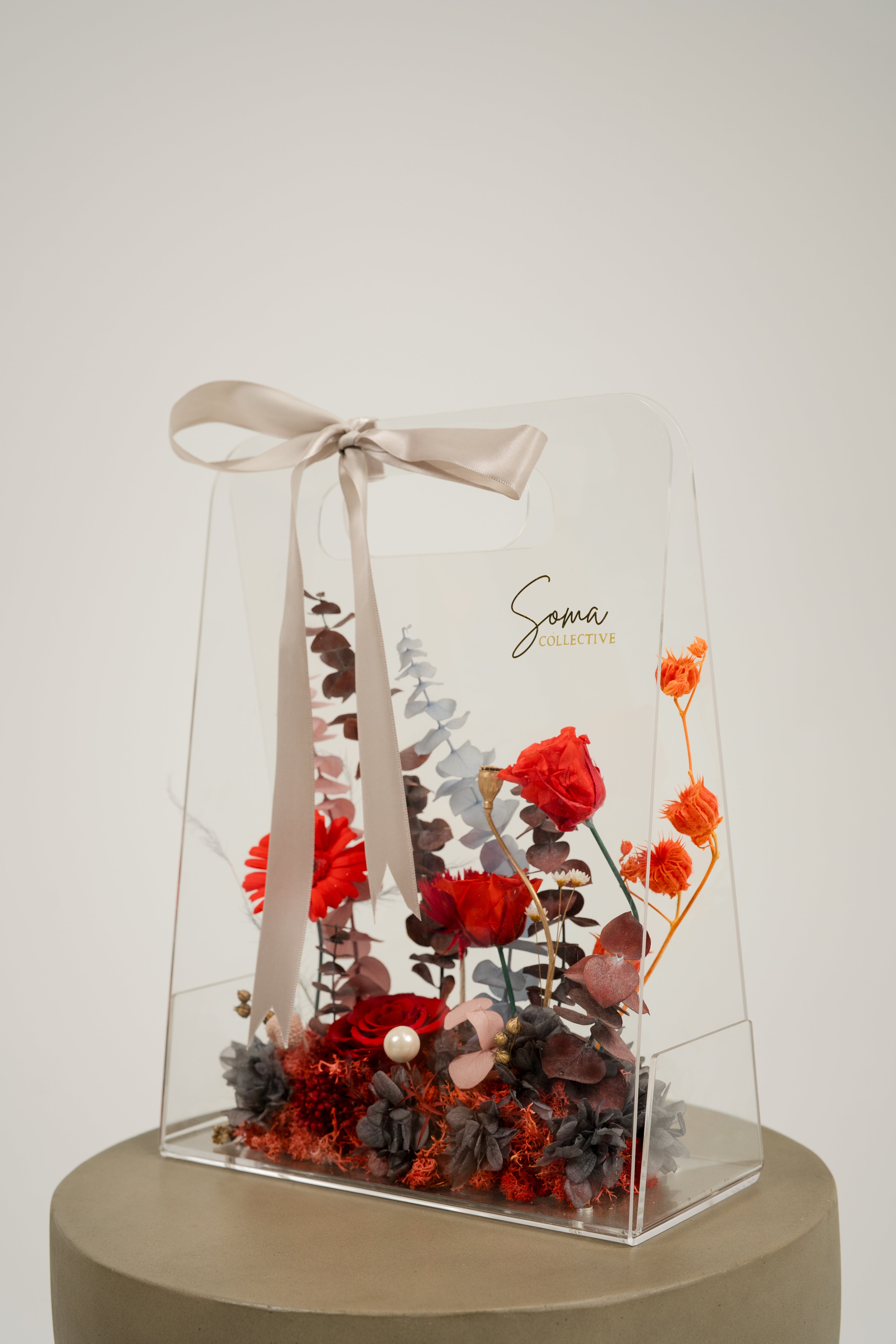Acrylic Handheld Florals - Red