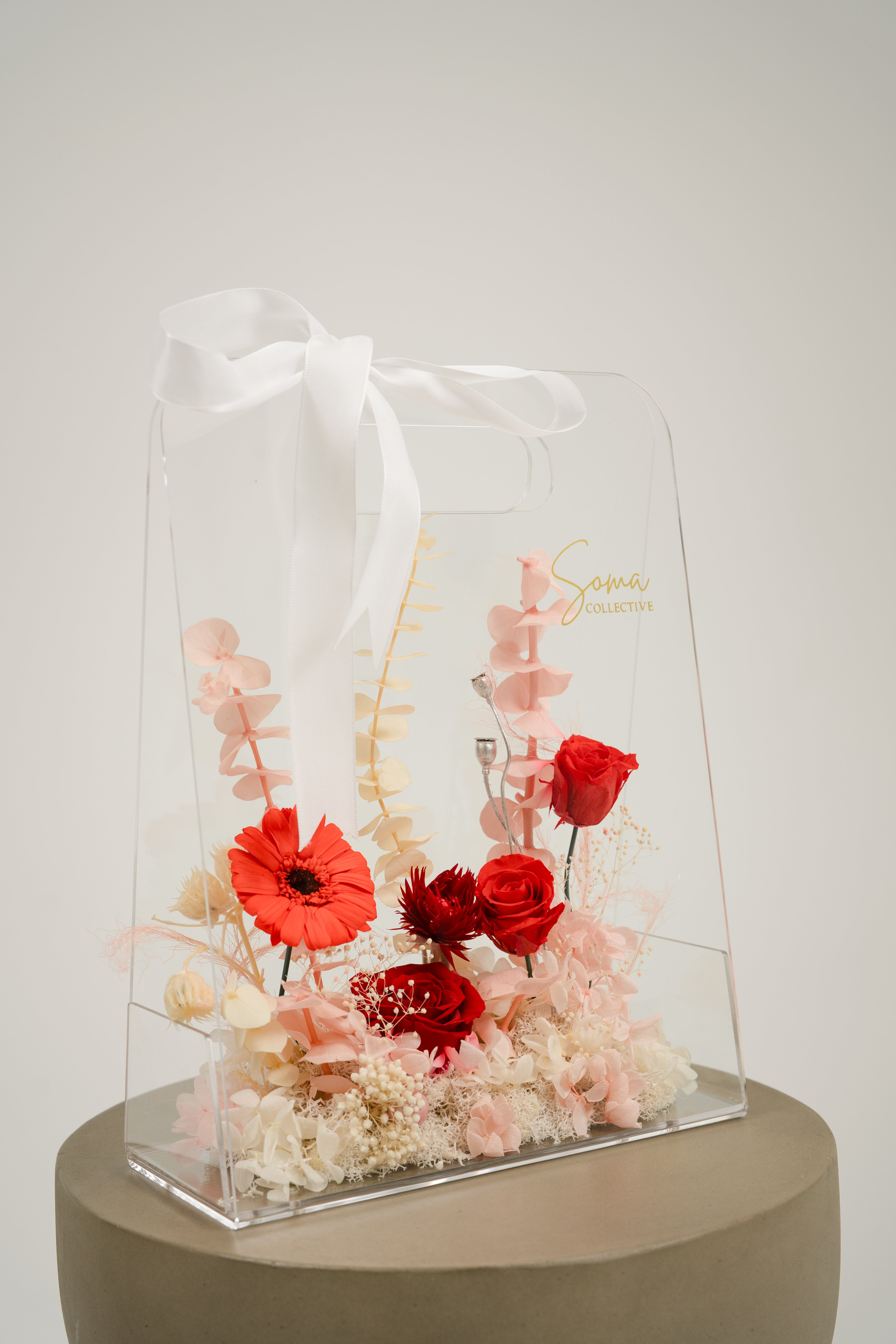 Acrylic Handheld Florals - Red & White