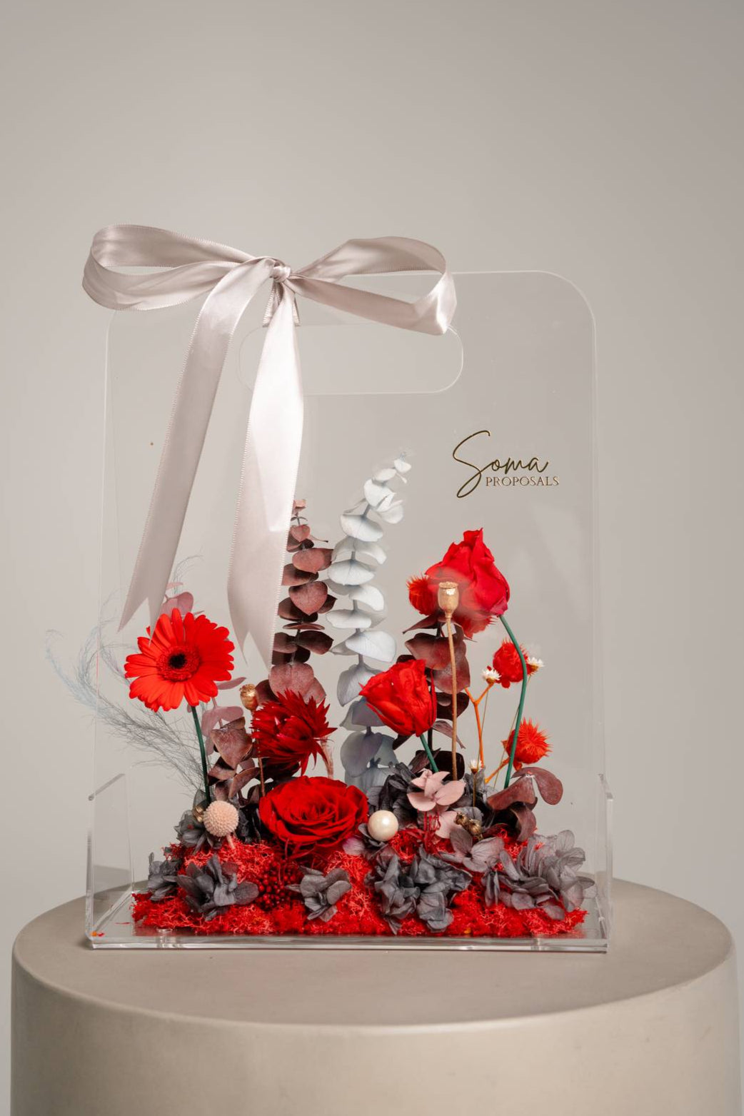 Acrylic Handheld Florals - Red